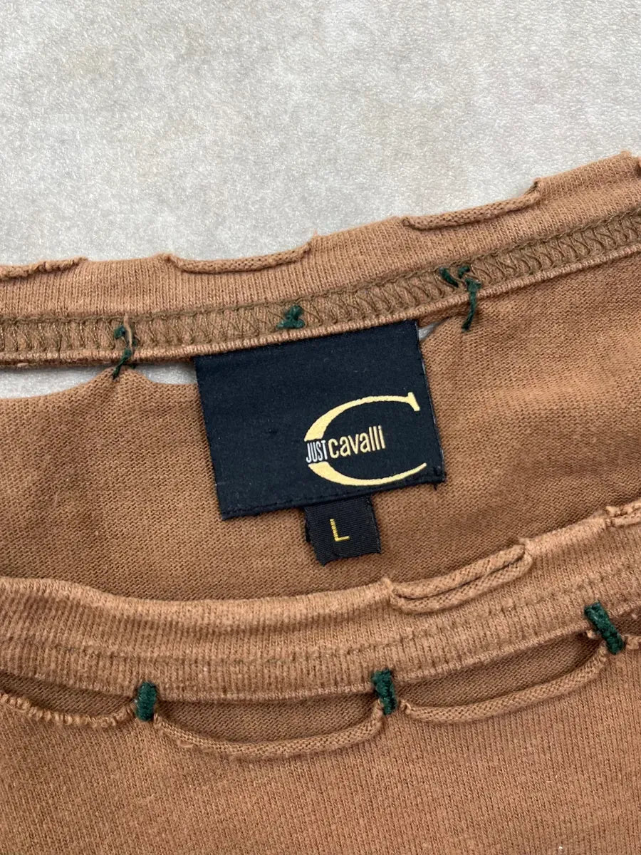 AW2005 Cavalli Brown Elephant Logo Longsleeve qyZEsUf 8