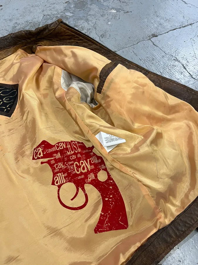 AW2005 Cavalli Brown Eroded Leather Jacket MtWohOm 11