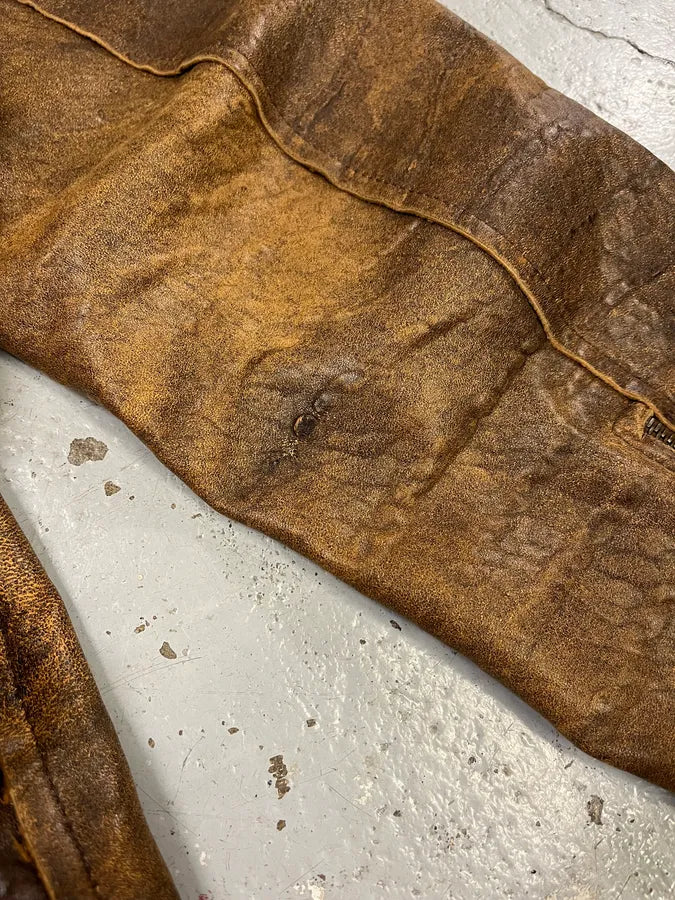 AW2005 Cavalli Brown Eroded Leather Jacket MtWohOm 14