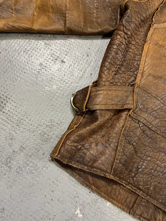 AW2005 Cavalli Brown Eroded Leather Jacket MtWohOm 7