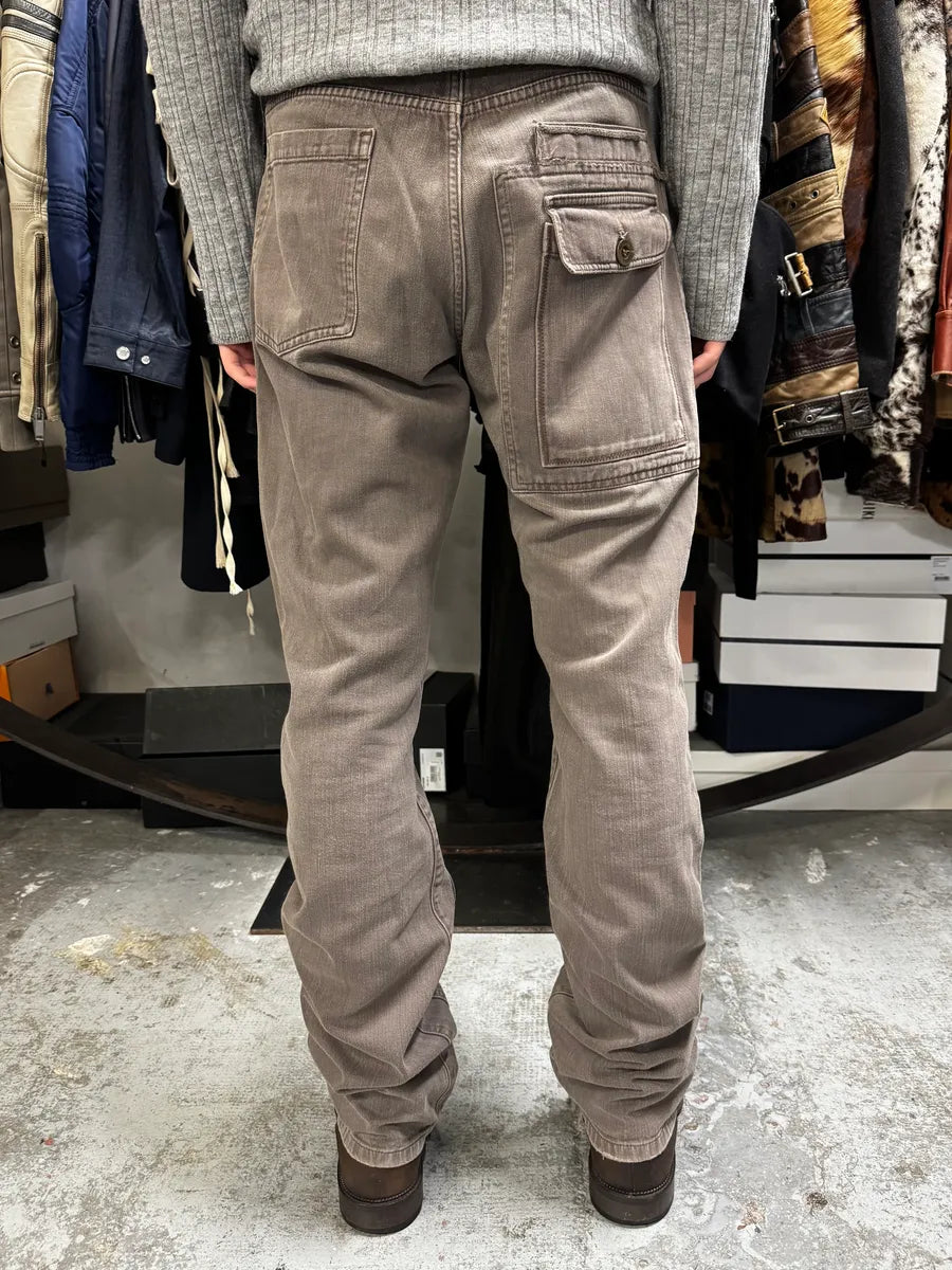 AW2005 Cavalli Brown Multi Pockets Cargo Pants kcuMfly 3