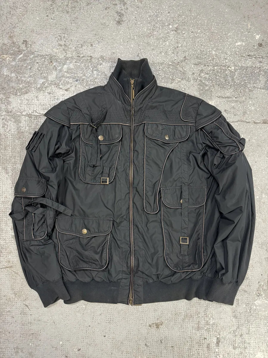 AW2005 Cavalli Cargo Gun Black Utility Bomber Jacket (L) 0