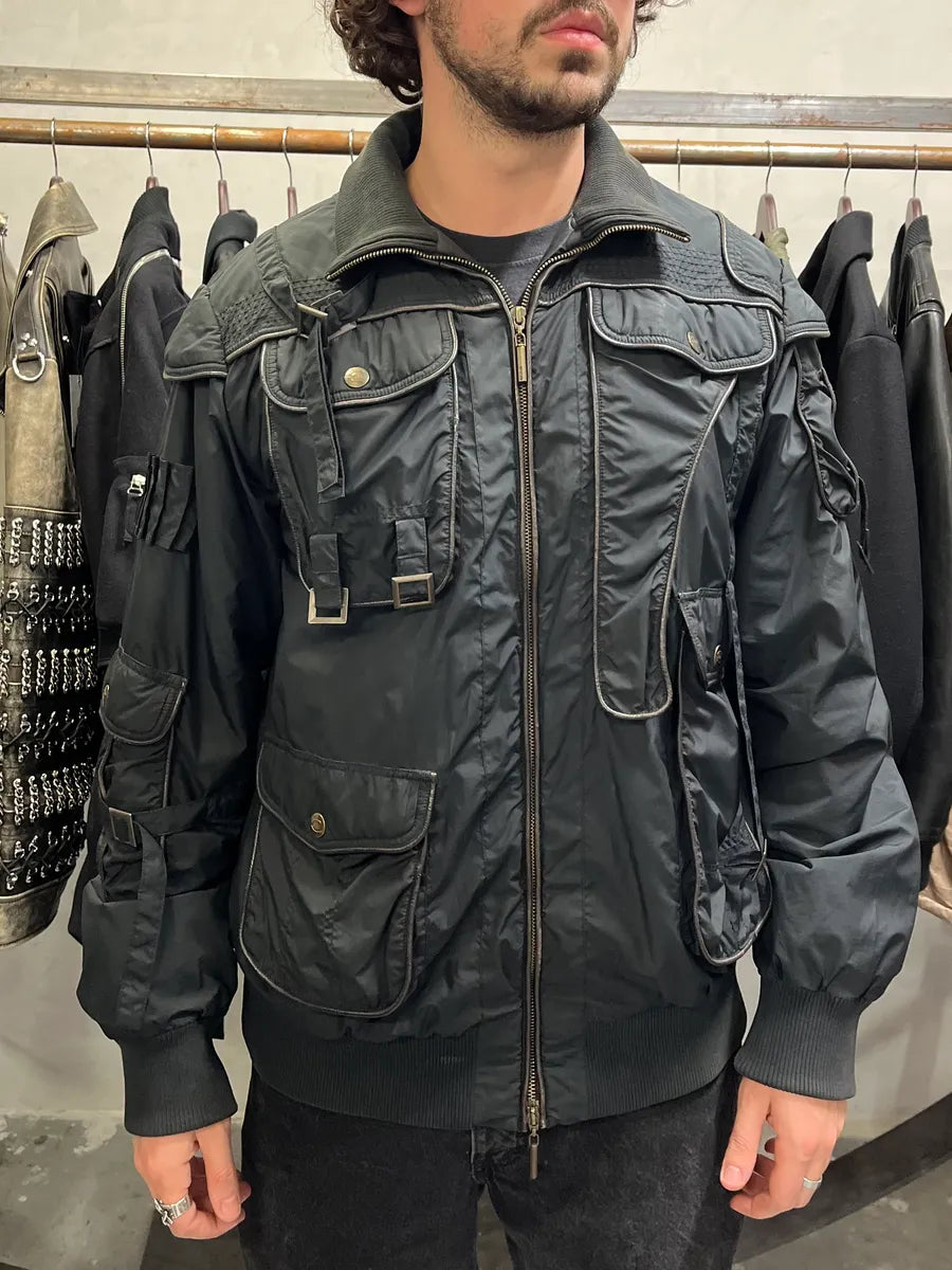 AW2005 Cavalli Cargo Gun Black Utility Bomber Jacket (L) 1