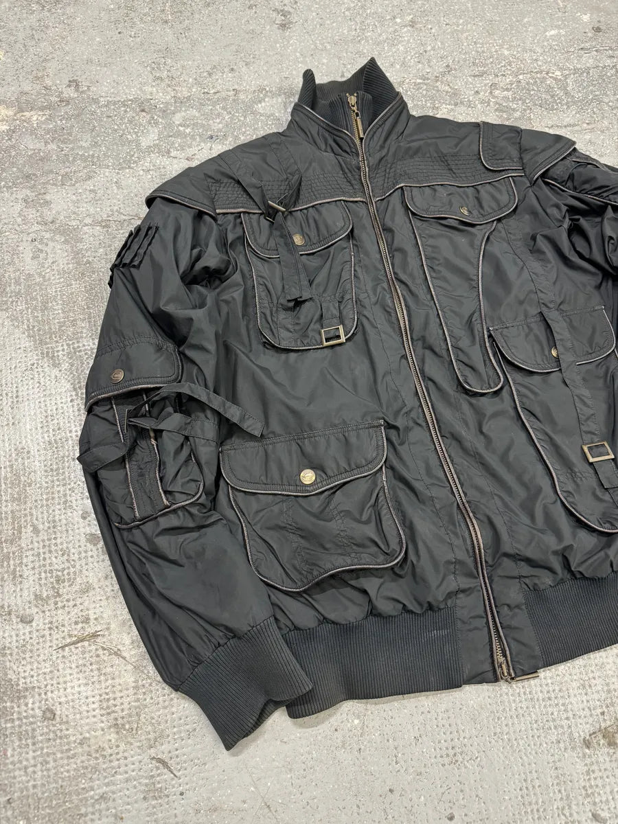 AW2005 Cavalli Cargo Gun Black Utility Bomber Jacket (L) 4