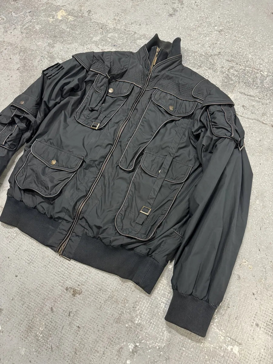 AW2005 Cavalli Cargo Gun Black Utility Bomber Jacket (L) 3