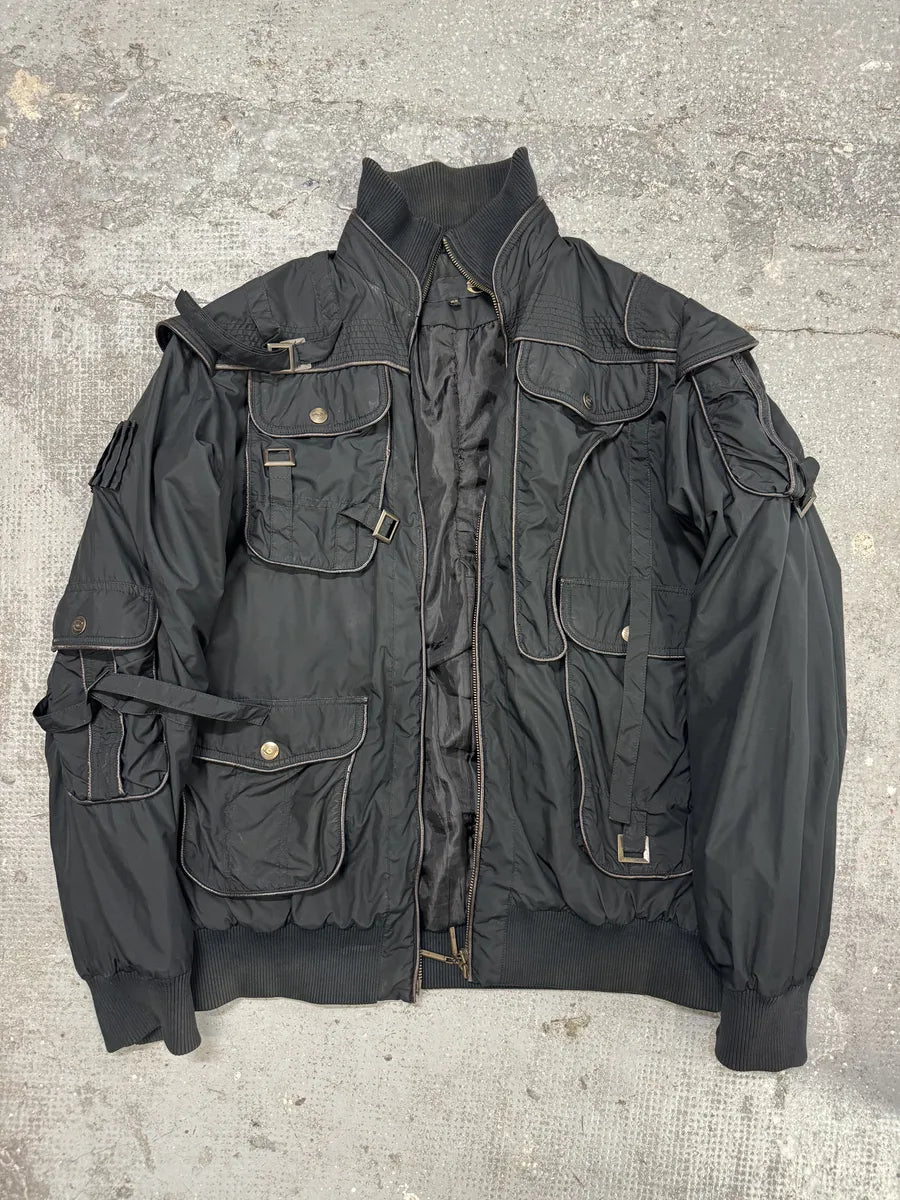 AW2005 Cavalli Cargo Gun Black Utility Bomber Jacket (L) 7