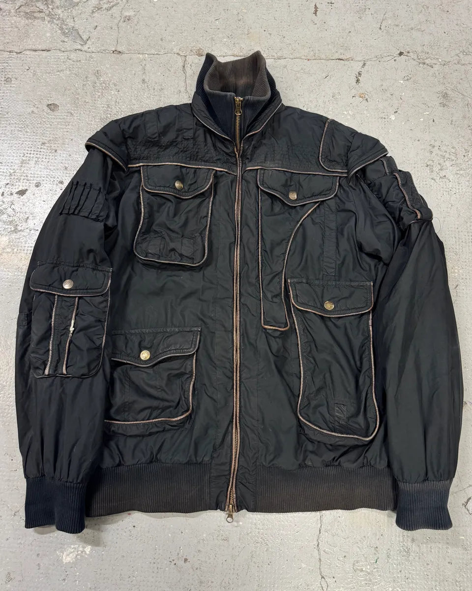 AW2005 Cavalli Cargo Gun Black Utility Bomber Jacket (M/L) 0