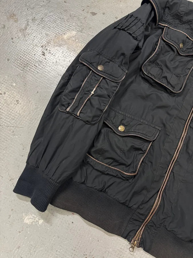 AW2005 Cavalli Cargo Gun Black Utility Bomber Jacket (M/L) 3
