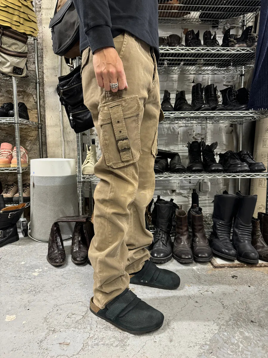 AW2005 Cavalli Cargo Multi Pockets Buckle Beige Pants vZfcMcX 2