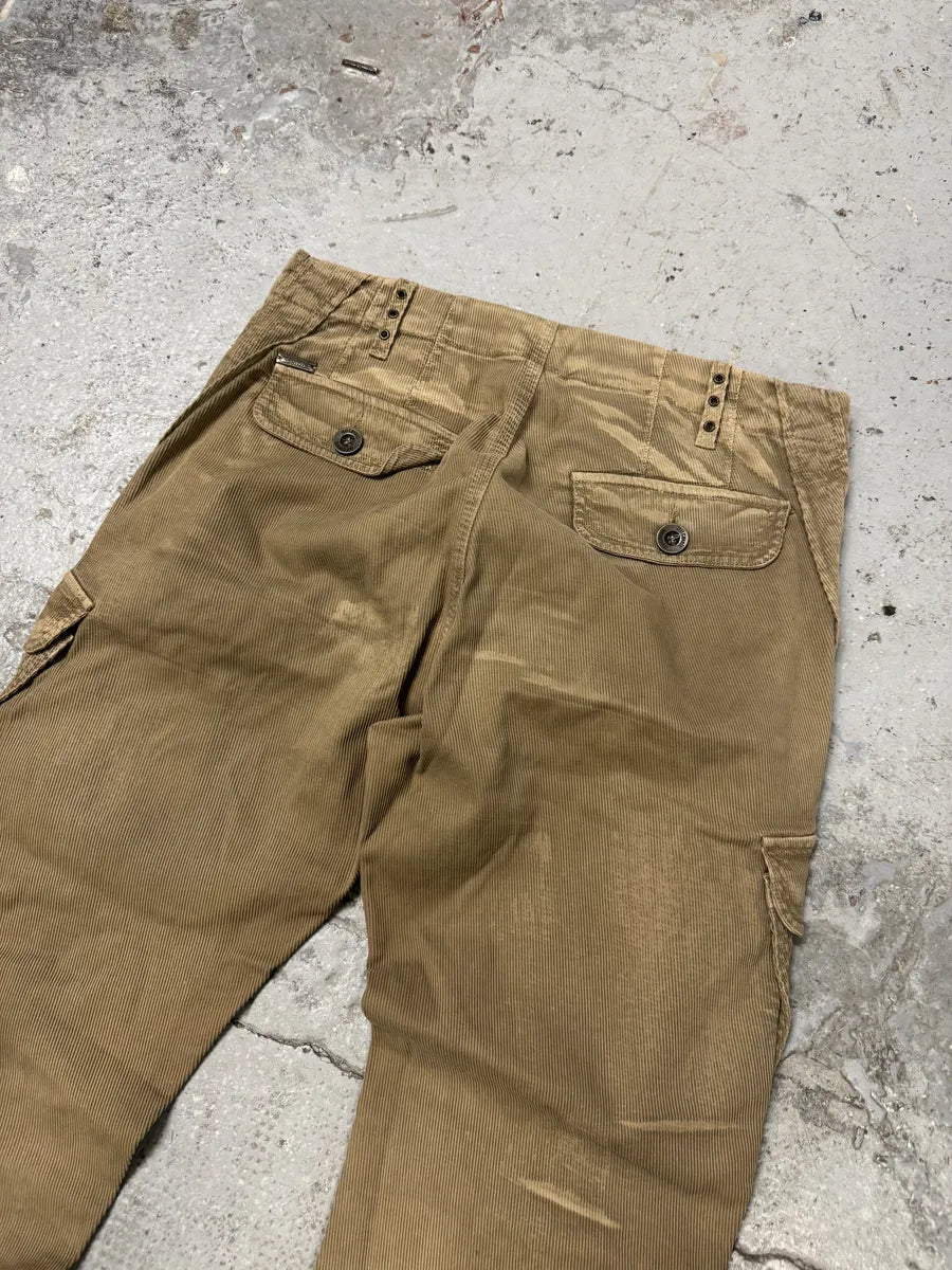 AW2005 Cavalli Cargo Multi Pockets Buckle Beige Pants vZfcMcX 4