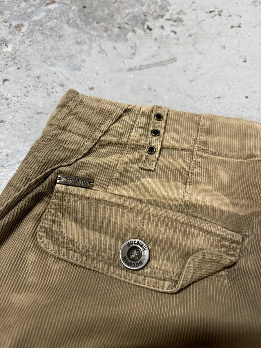 AW2005 Cavalli Cargo Multi Pockets Buckle Beige Pants vZfcMcX 5