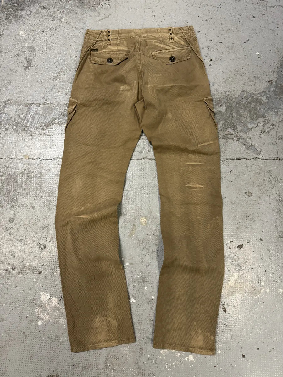 AW2005 Cavalli Cargo Multi Pockets Buckle Beige Pants vZfcMcX 6