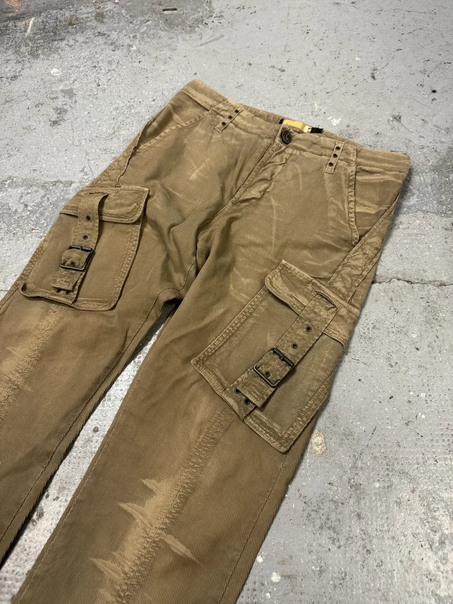 AW2005 Cavalli Cargo Multi Pockets Buckle Beige Pants vZfcMcX 8