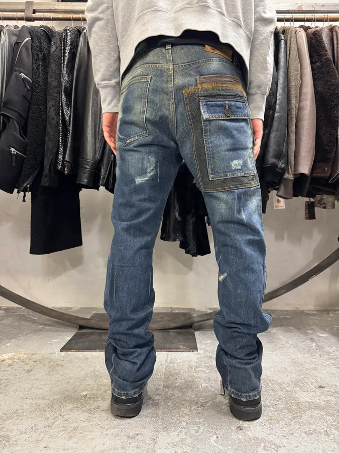 AW2005 Cavalli Cargo Underground Relaxed Denim Jeans (M/L) CeVhrxV 3