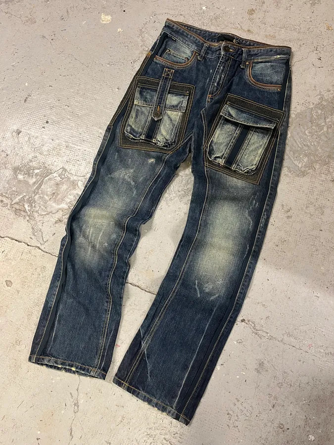 AW2005 Cavalli Cargo Underground Relaxed Denim Jeans (M/L) CeVhrxV 4