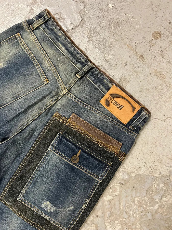 AW2005 Cavalli Cargo Underground Relaxed Denim Jeans (M/L) CeVhrxV 7