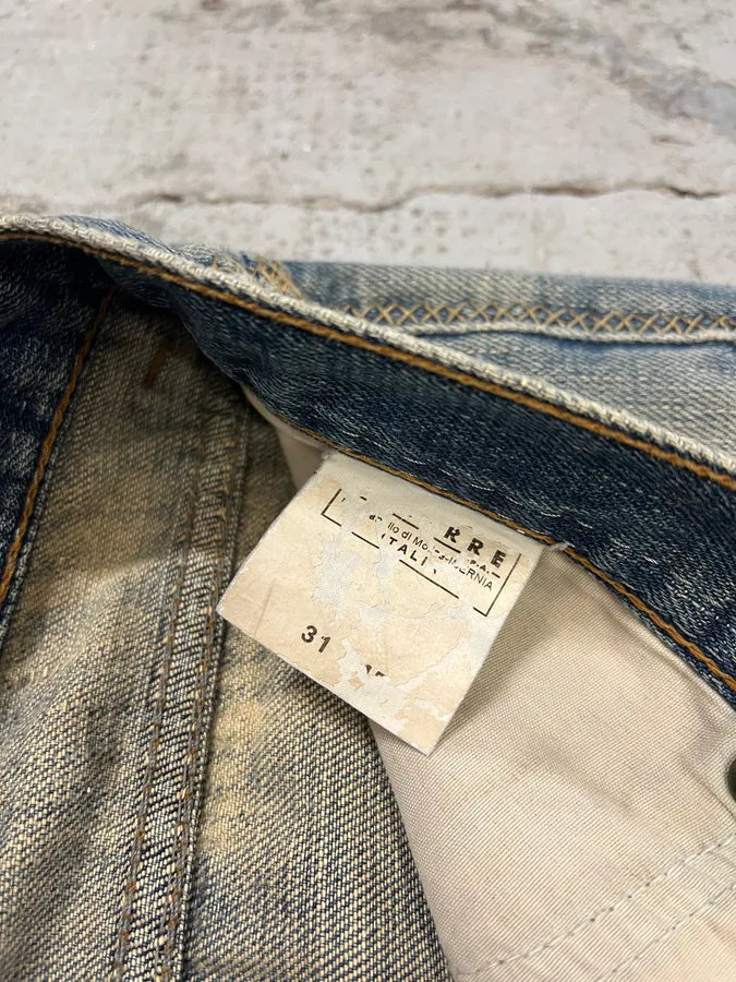 AW2005 Cavalli Cross Stiches Distressed Blue Denim Jeans  IoFEjBz 11