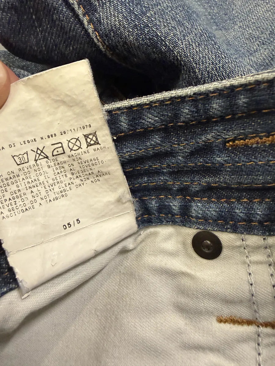 AW2005 Cavalli Distressed Blue Rebel Grey Waist Denim Jeans HMgLoSP 4