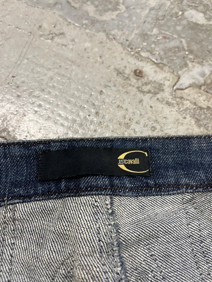 AW2005 Cavalli Fire Ornament Blue Denim Jeans wZpmkmG 10