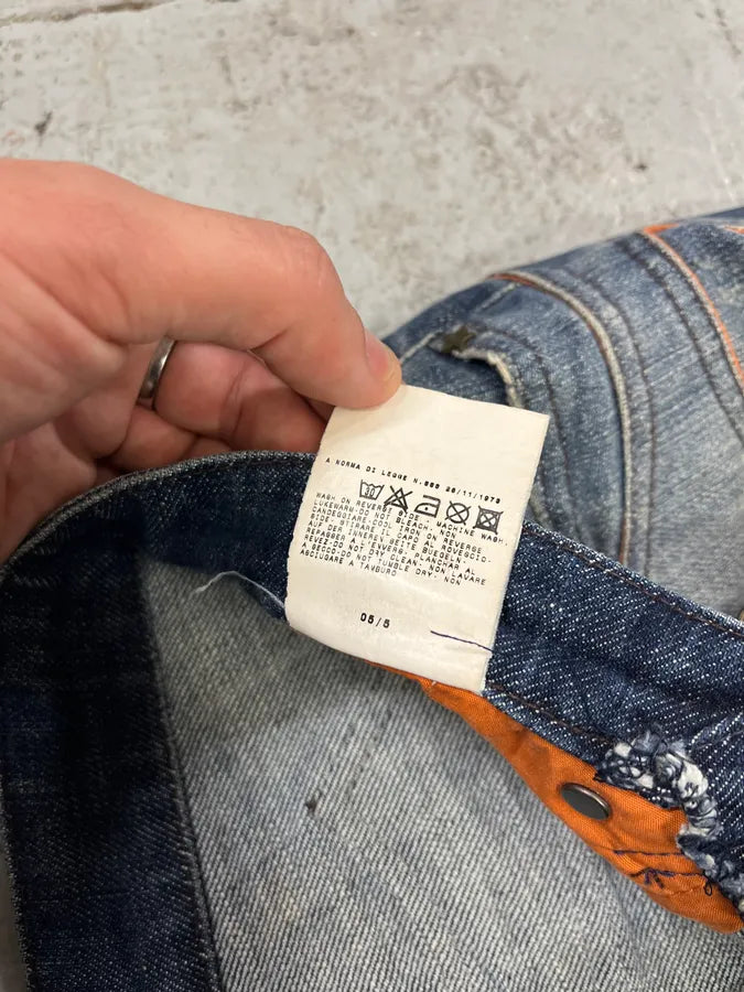 AW2005 Cavalli Fire Ornament Blue Denim Jeans wZpmkmG 12