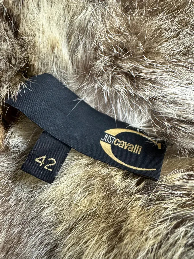 AW2005 Cavalli Fox Fur Asymmetrical Leather Jacket dcGbkJT 14