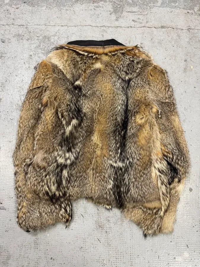 AW2005 Cavalli Fox Fur Asymmetrical Leather Jacket dcGbkJT 3