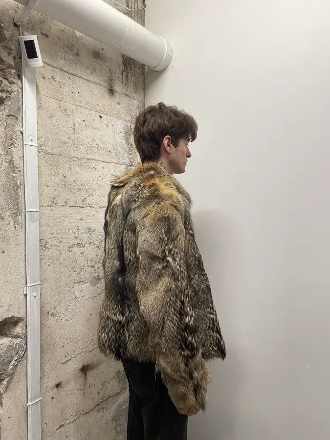 AW2005 Cavalli Fox Fur Asymmetrical Leather Jacket dcGbkJT 6