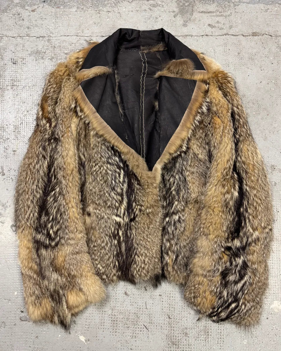 AW2005 Cavalli Fox Fur Asymmetrical Leather Jacket dcGbkJT 0