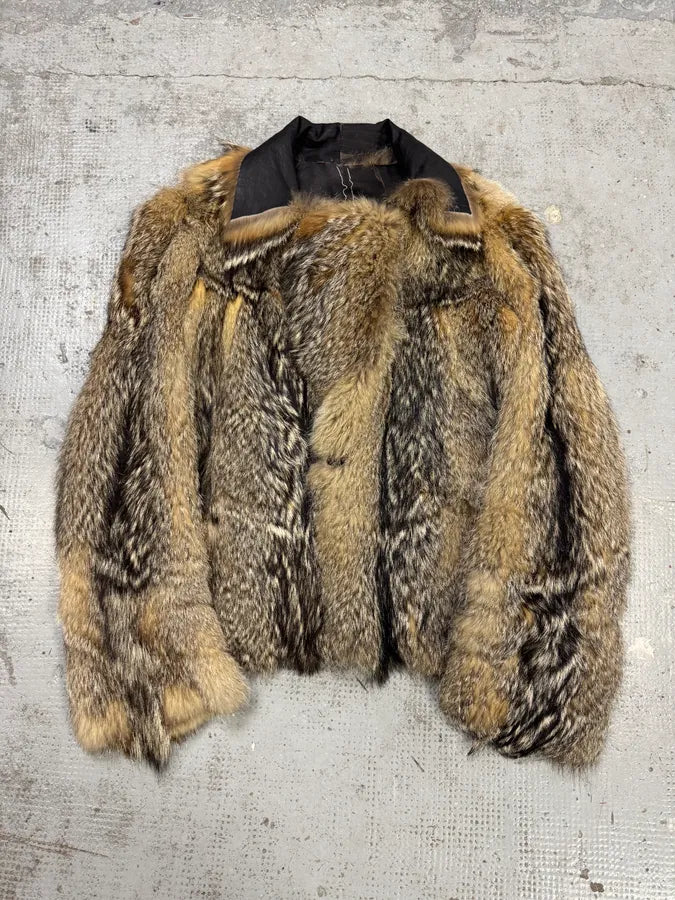 AW2005 Cavalli Fox Fur Asymmetrical Leather Jacket dcGbkJT 2