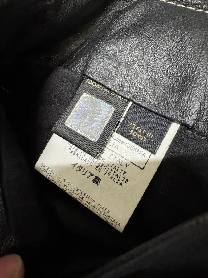 AW2005 Cavalli Fox Fur Asymmetrical Leather Jacket dcGbkJT 19