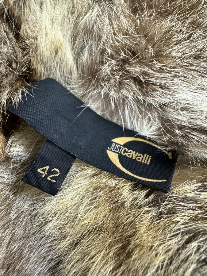 AW2005 Cavalli Fox Fur Asymmetrical Leather Jacket dcGbkJT 8