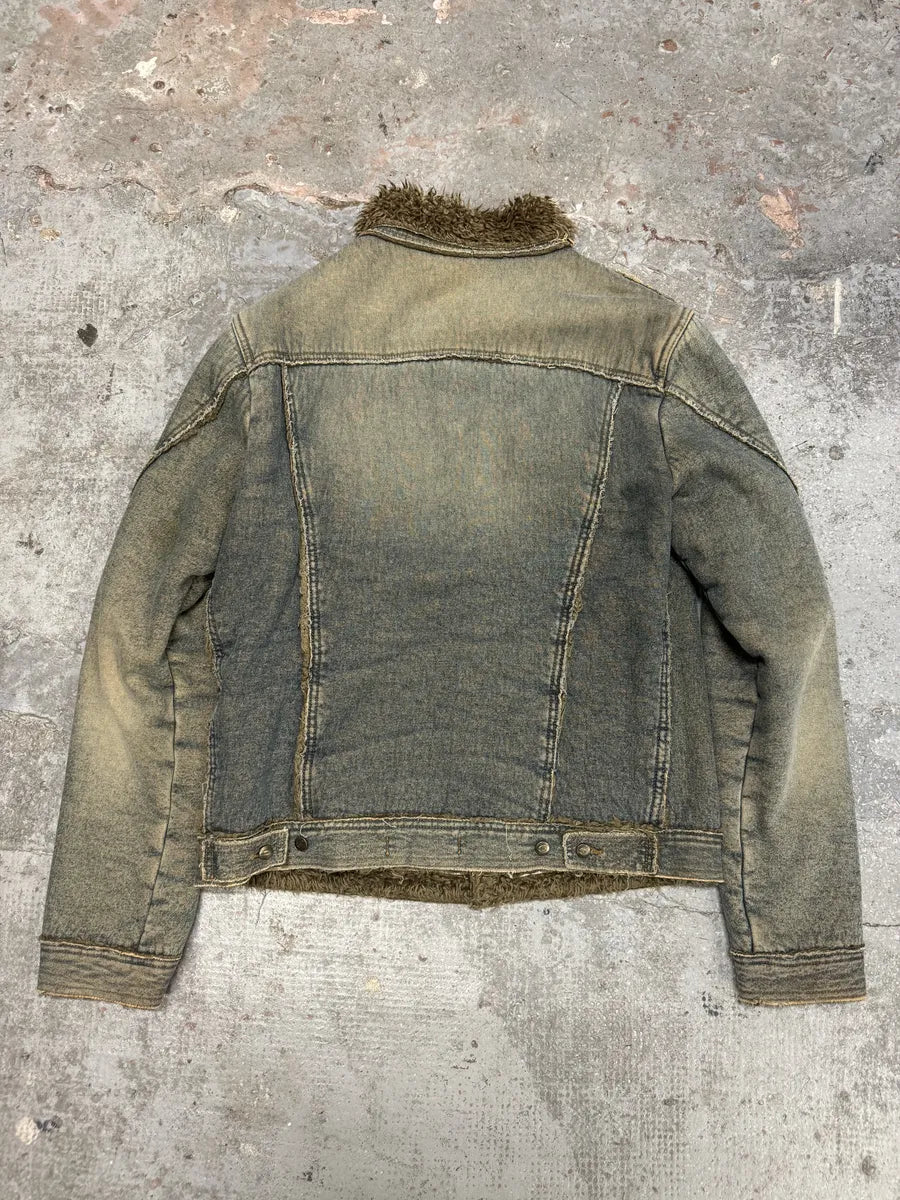 AW2005 Cavalli Fur Faded Denim Jacket (M) WzAzhjA 1