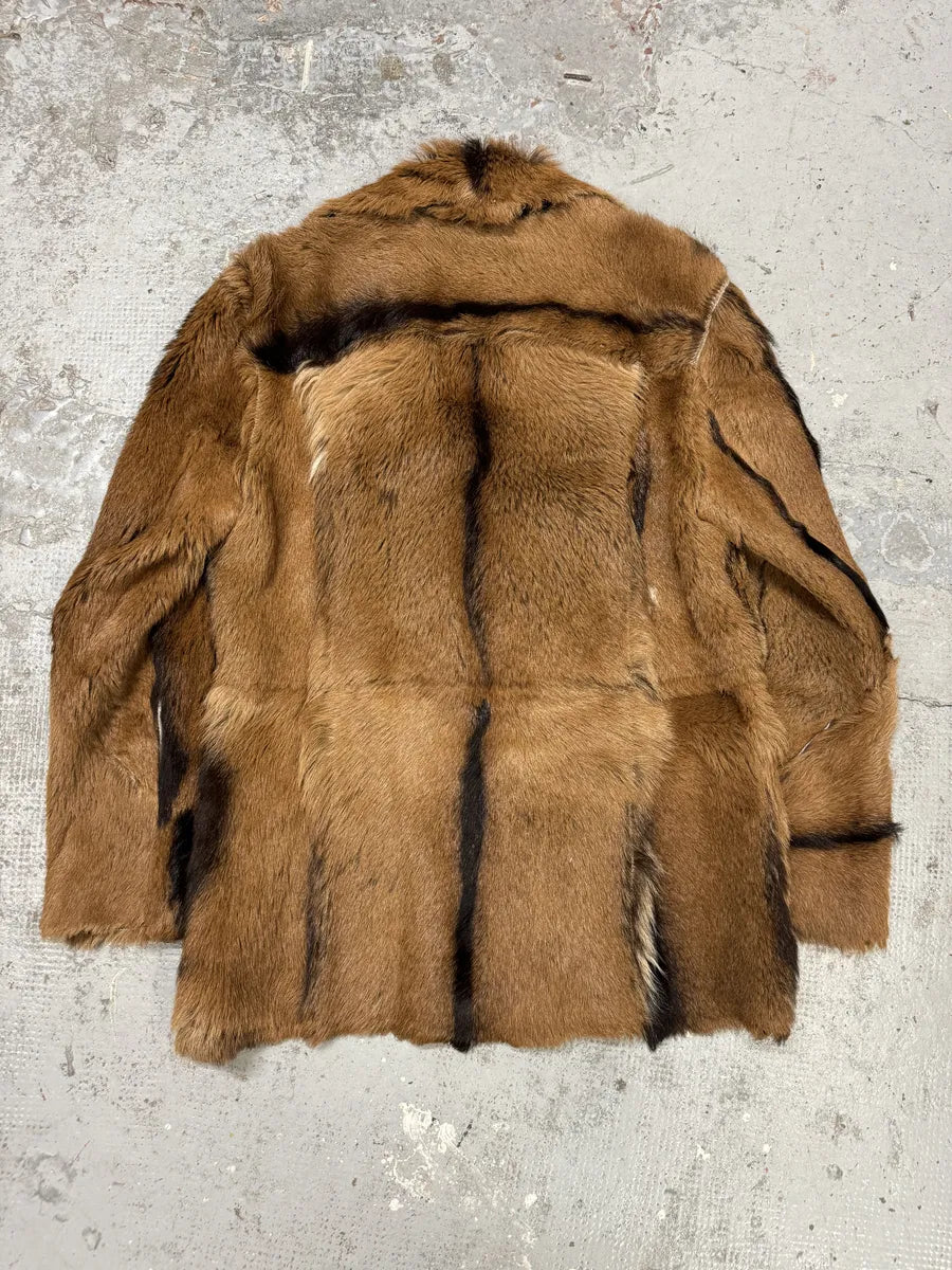 AW2005 Cavalli Fur Leather Premium Camel Jacket ArudKxm 1