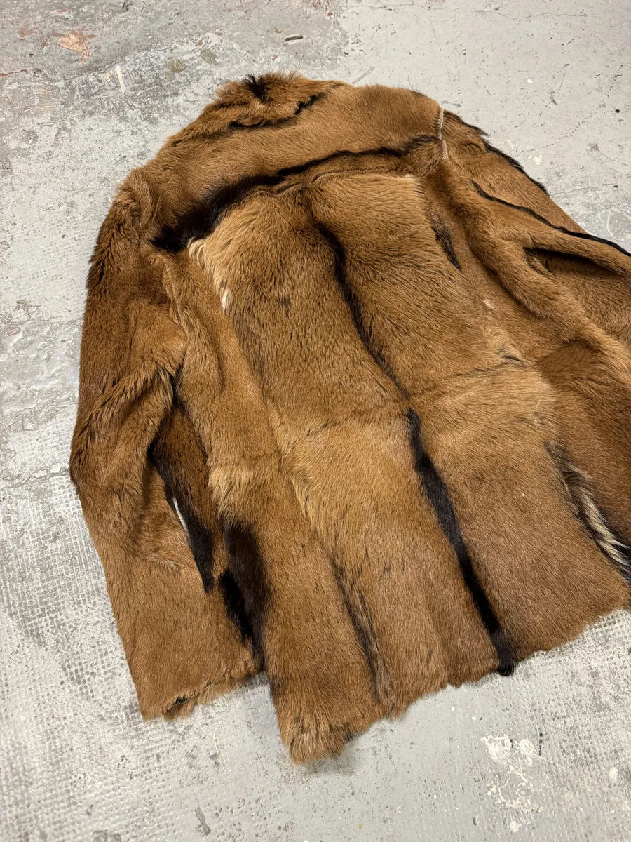 AW2005 Cavalli Fur Leather Premium Camel Jacket ArudKxm 6