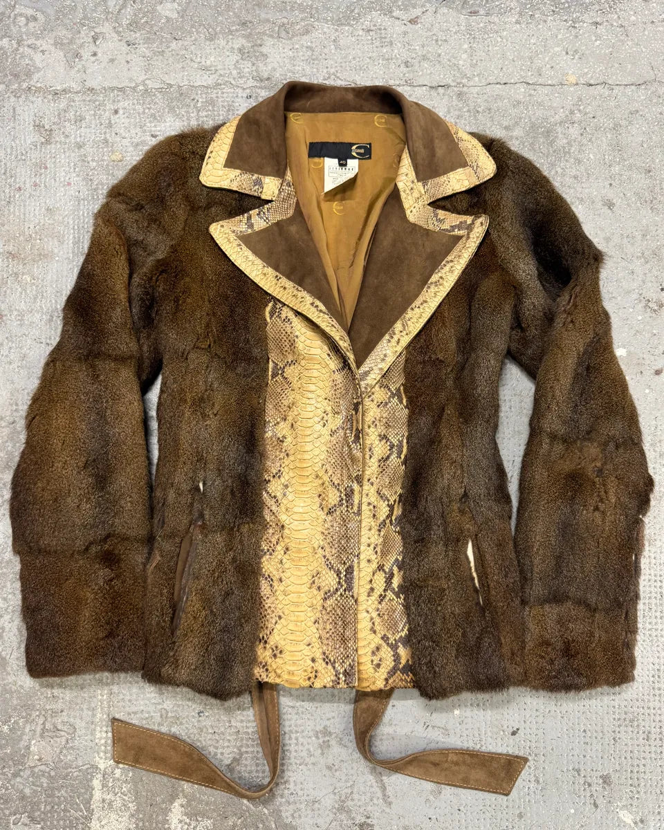 AW2005 Cavalli Fur Python Leather Jacket (M) NBMbtej 0