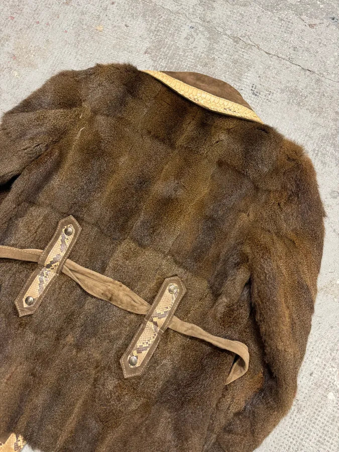 AW2005 Cavalli Fur Python Leather Jacket (M) NBMbtej 10