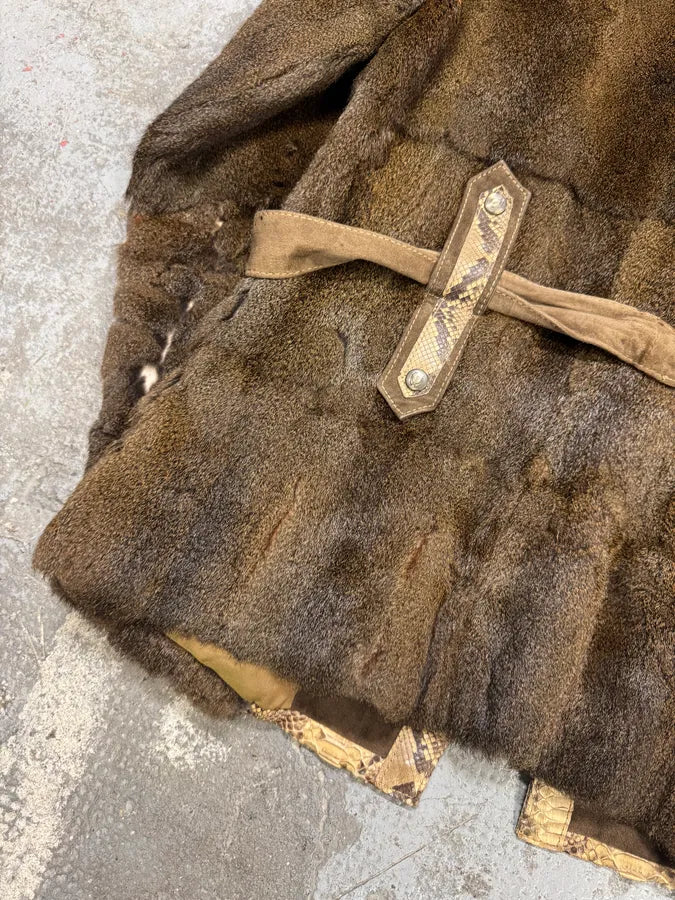 AW2005 Cavalli Fur Python Leather Jacket (M) NBMbtej 11