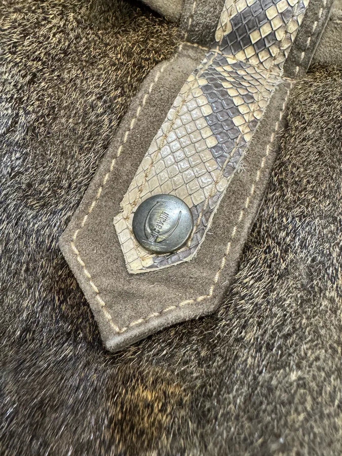 AW2005 Cavalli Fur Python Leather Jacket (M) NBMbtej 13
