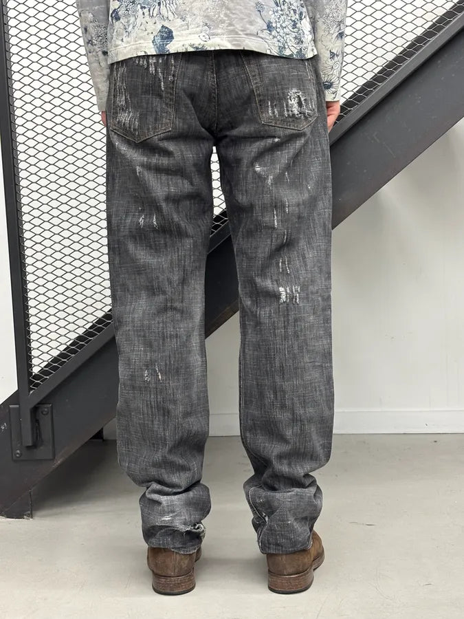 AW2005 Cavalli Grey Distressed Denim Jeans  aspuWLu 3
