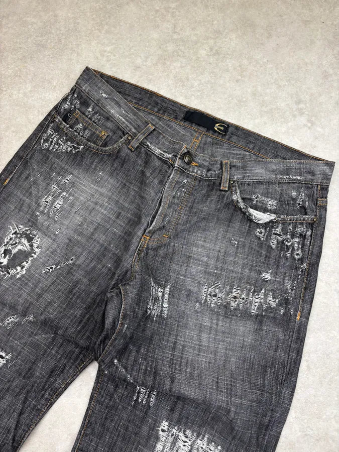 AW2005 Cavalli Grey Distressed Denim Jeans  aspuWLu 4