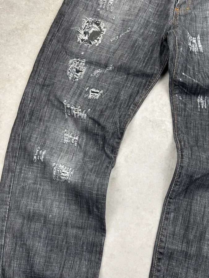 AW2005 Cavalli Grey Distressed Denim Jeans  aspuWLu 8