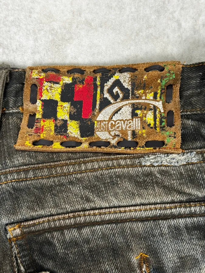 AW2005 Cavalli Grey Faded Washed Denim Jeans QDZWFSa 11