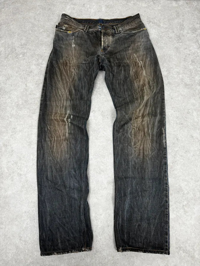AW2005 Cavalli Grey Faded Washed Denim Jeans QDZWFSa 0
