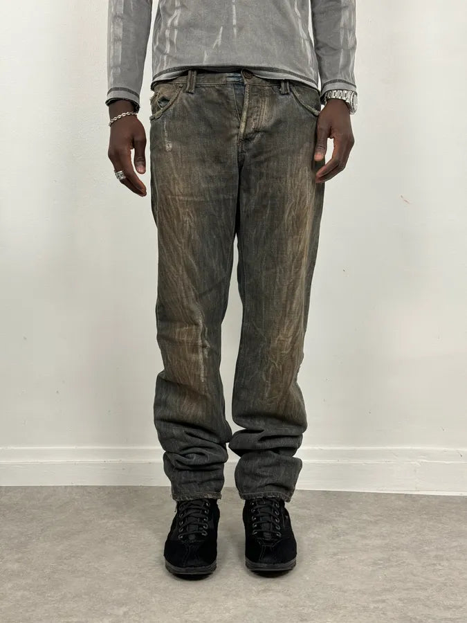 AW2005 Cavalli Grey Faded Washed Denim Jeans QDZWFSa 1