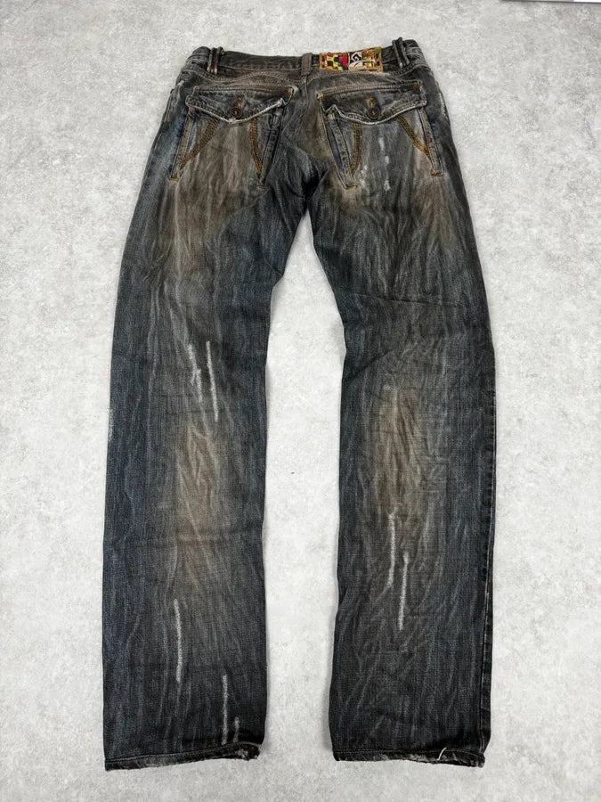 AW2005 Cavalli Grey Faded Washed Denim Jeans QDZWFSa 4