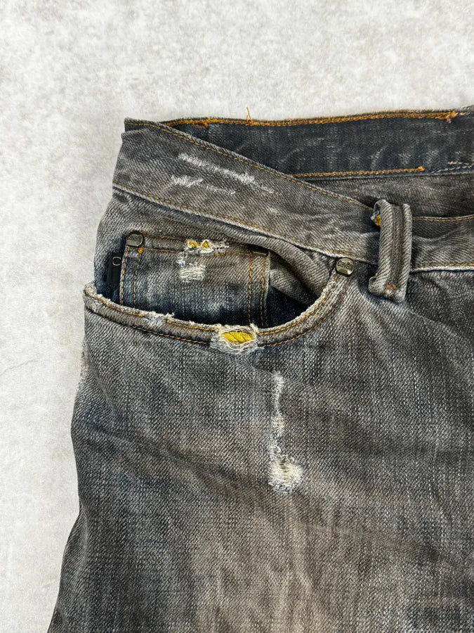 AW2005 Cavalli Grey Faded Washed Denim Jeans QDZWFSa 7