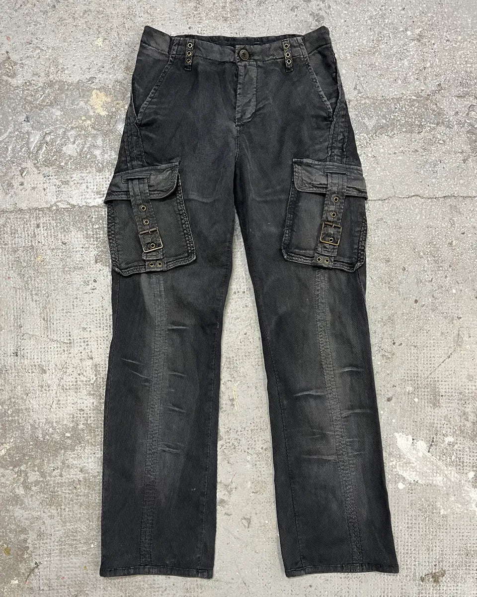AW2005 Cavalli Grey Obscure Multi Pockets Cargo Pants ZRafumR 0