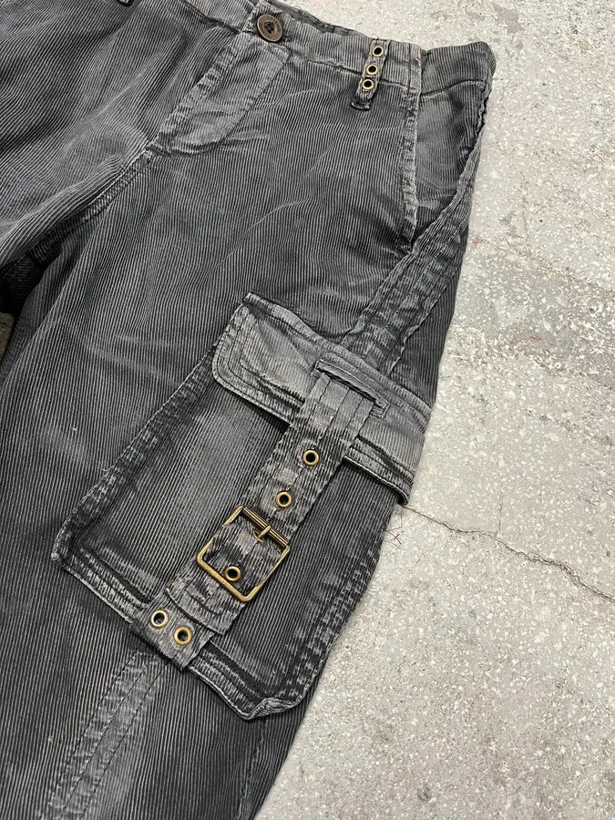 AW2005 Cavalli Grey Obscure Multi Pockets Cargo Pants (XS) 3