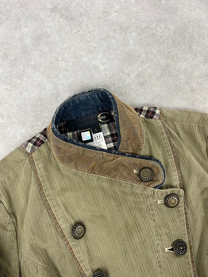 AW2005 Cavalli Khaki Officer Buttoned Jacket qoiMccK 5