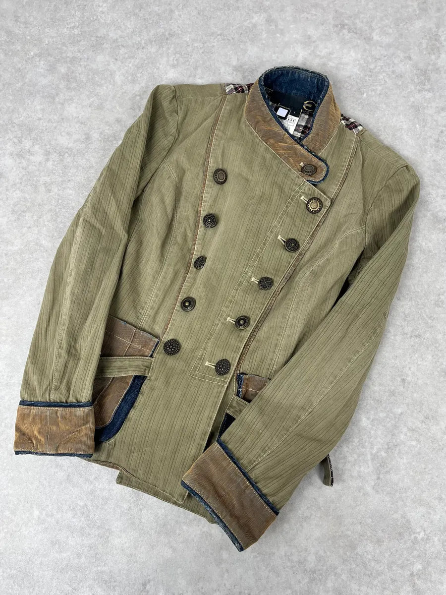 AW2005 Cavalli Khaki Officer Buttoned Jacket qoiMccK 4